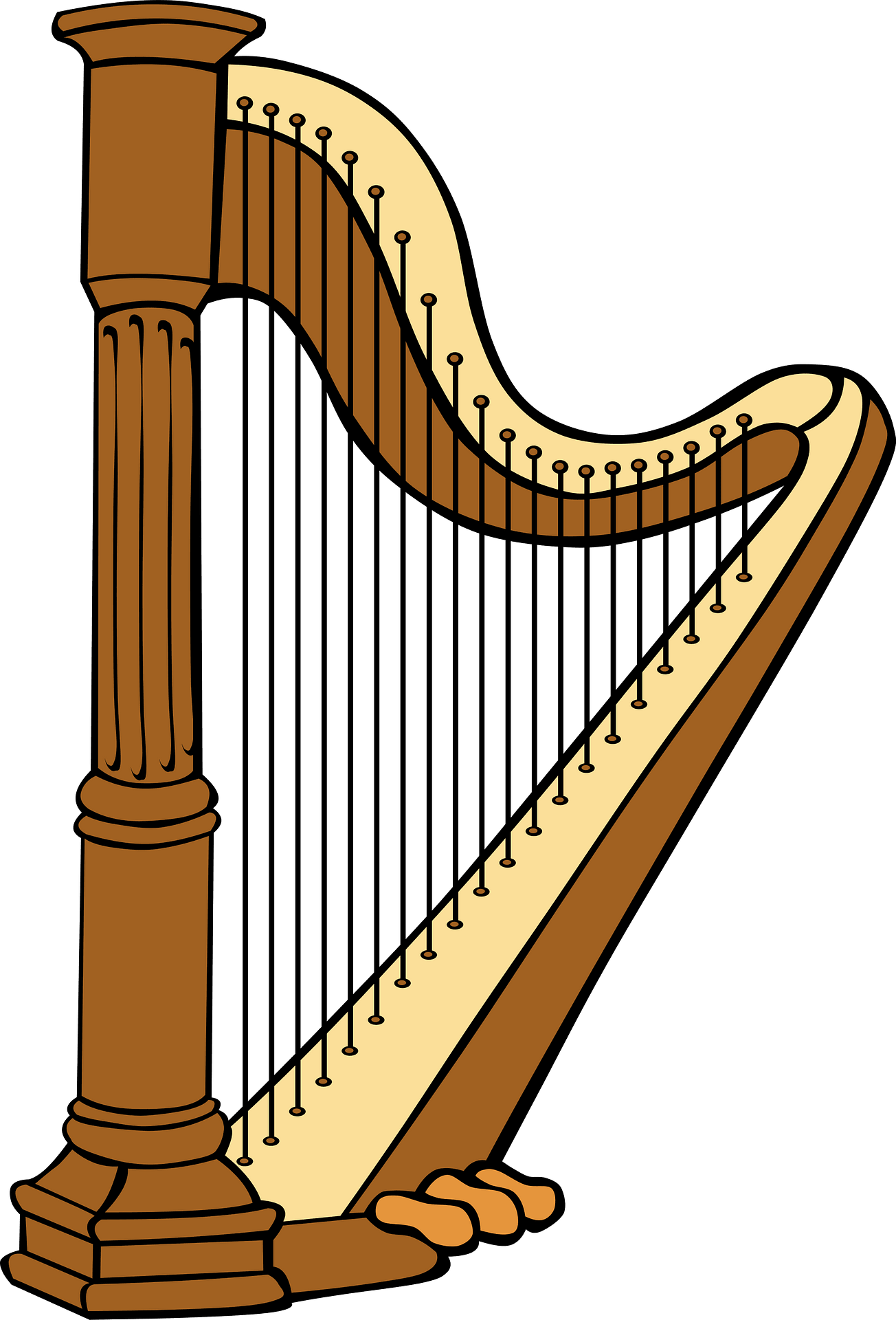 Gold Harp Free PNG Image