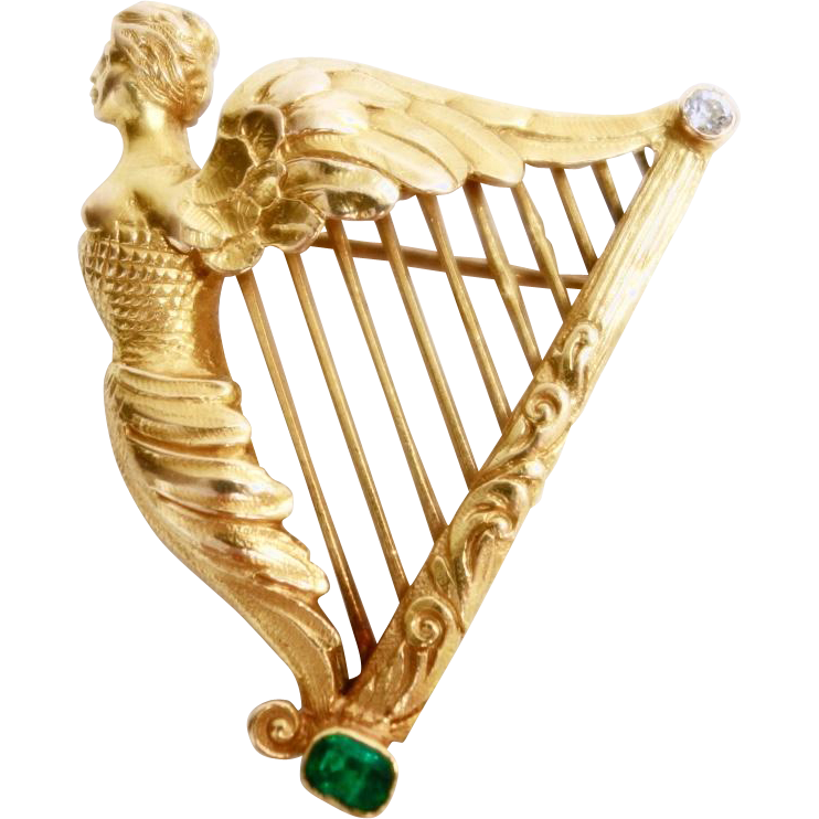 Gold harpe PNG image de haute qualité