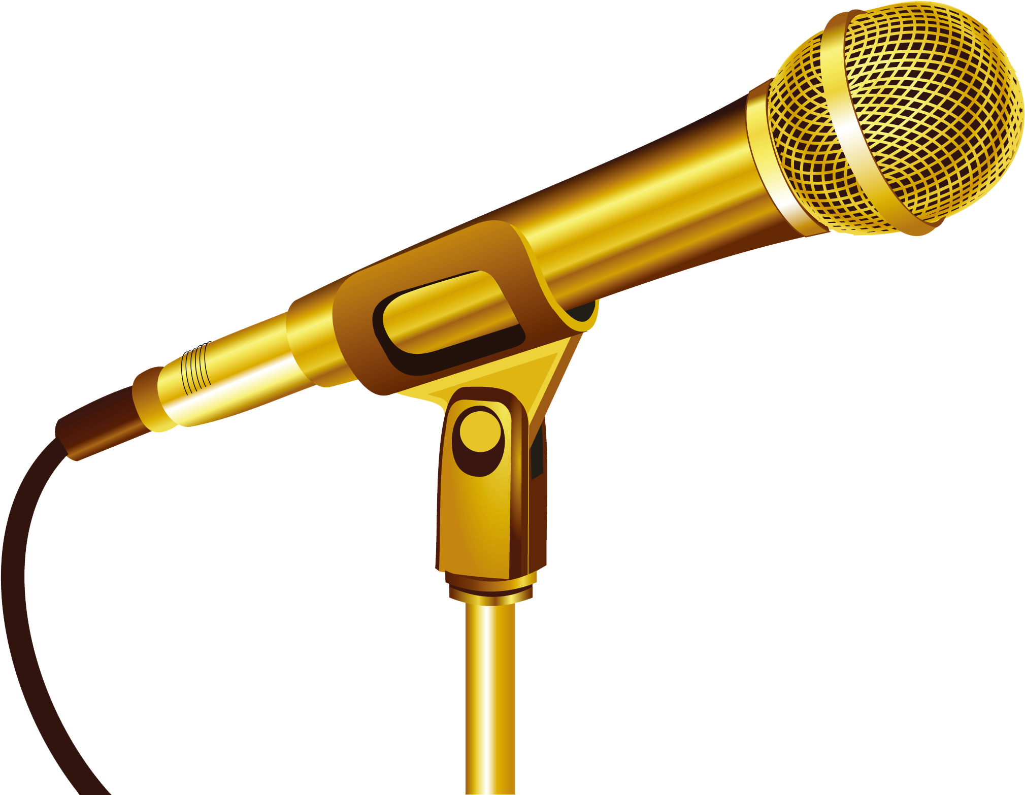 Gold Mic PNG High-Quality Image