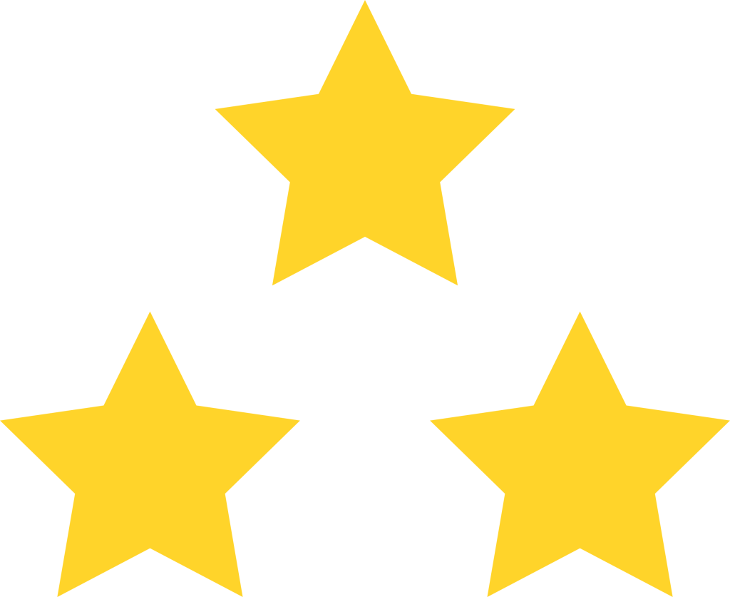 Golden 3 Stars PNG High-Quality Image