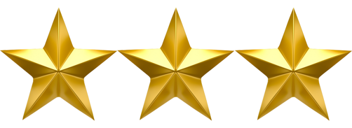 Golden 3 Stars PNG Photo