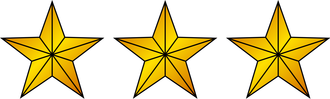황금 3 stars PNG 투명한 이미지