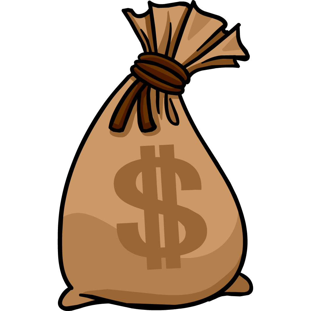 Golden Bag of Money PNG Image Background