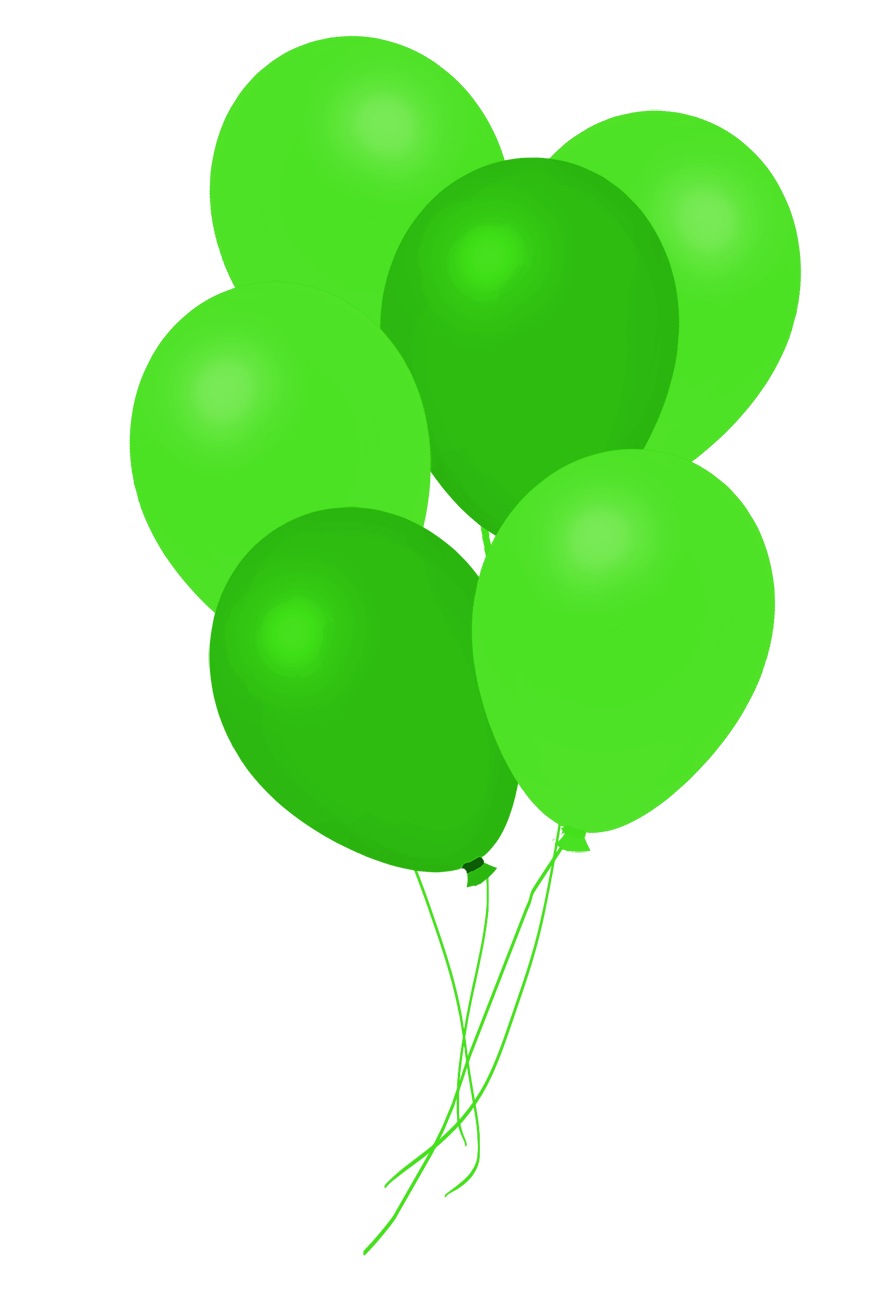 Grüne Ballons transparentem Hintergrund PNG