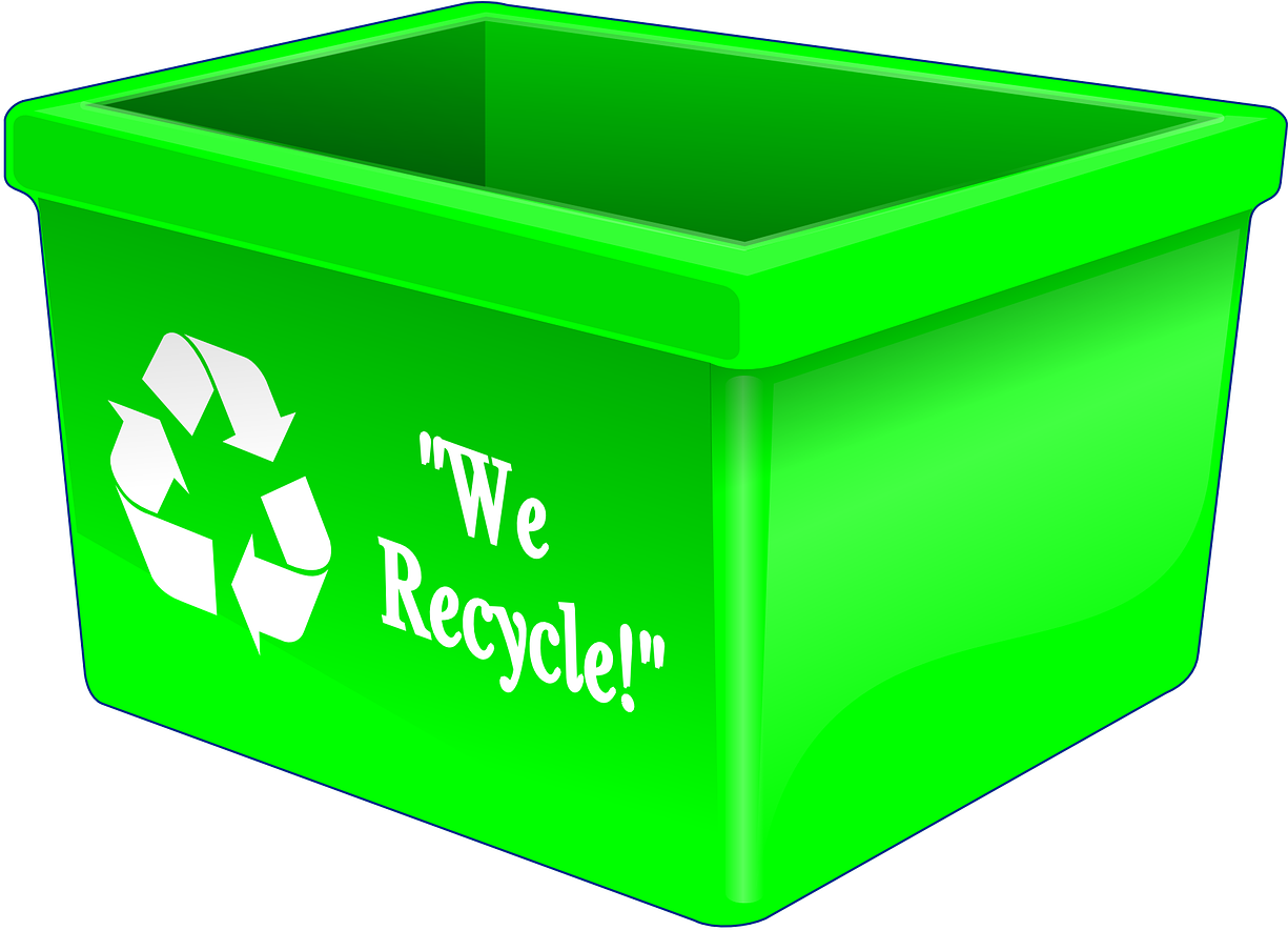 Green Empty Recycle Bin PNG Image Background