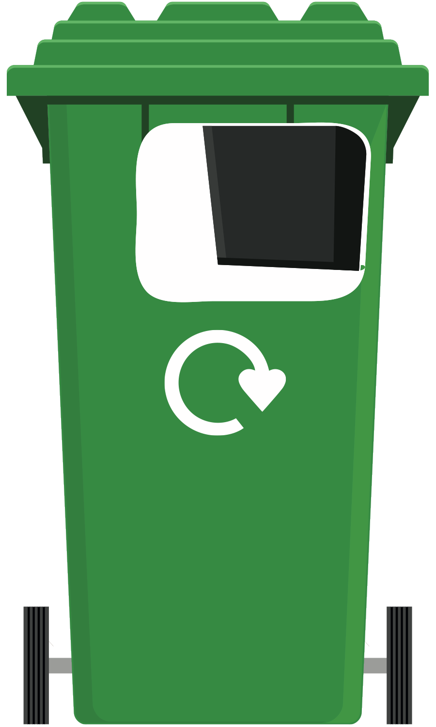 Green Empty Recycle Bin PNG Transparent Image