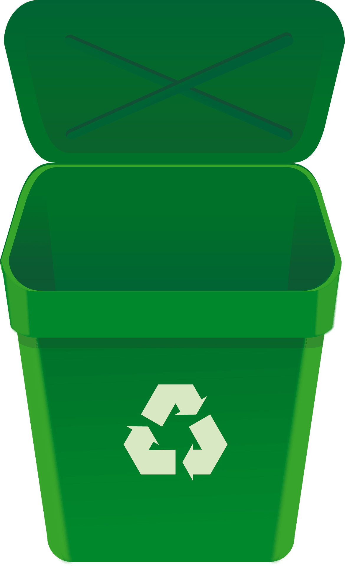 Green Empty Recycle Bin Transparent Image