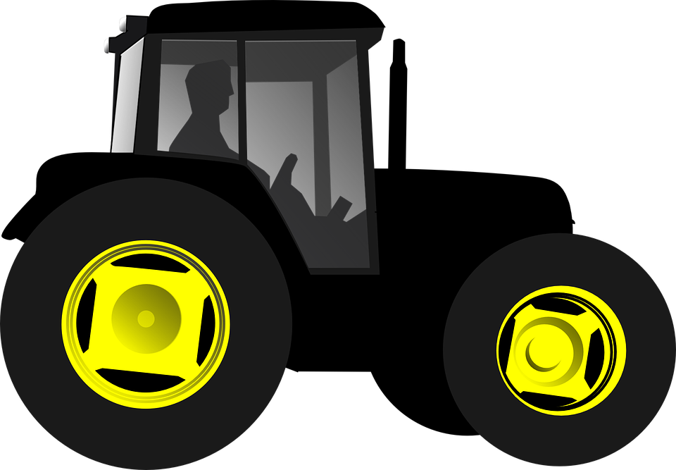 Зеленый фермерский трактор прозрачный образ