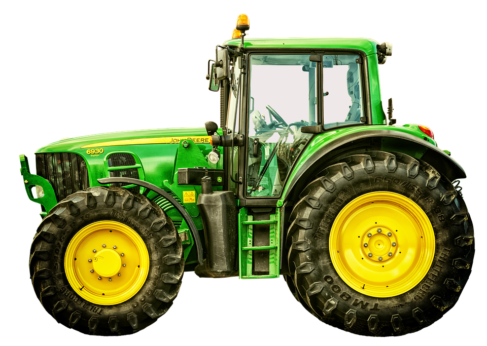 Зеленый трактор PNG картина