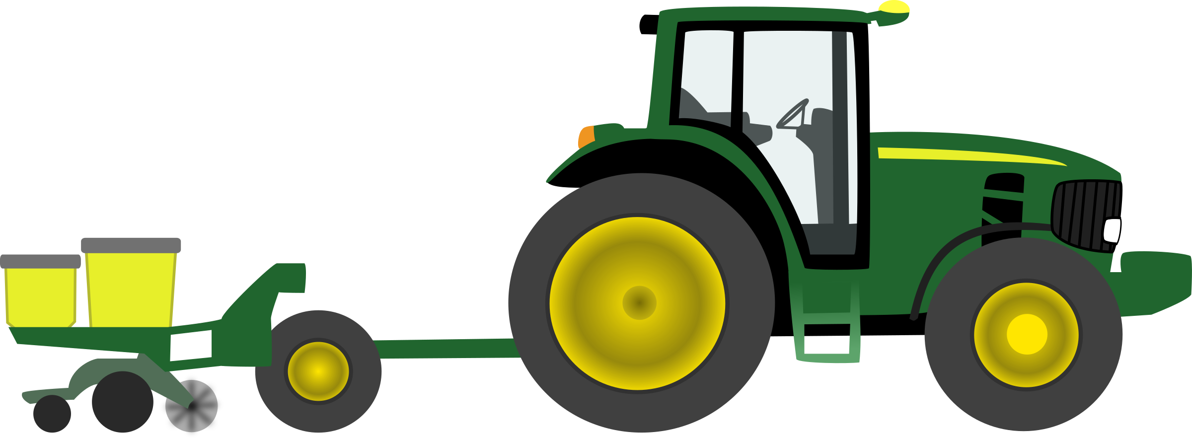 Зеленый трактор прозрачный образ