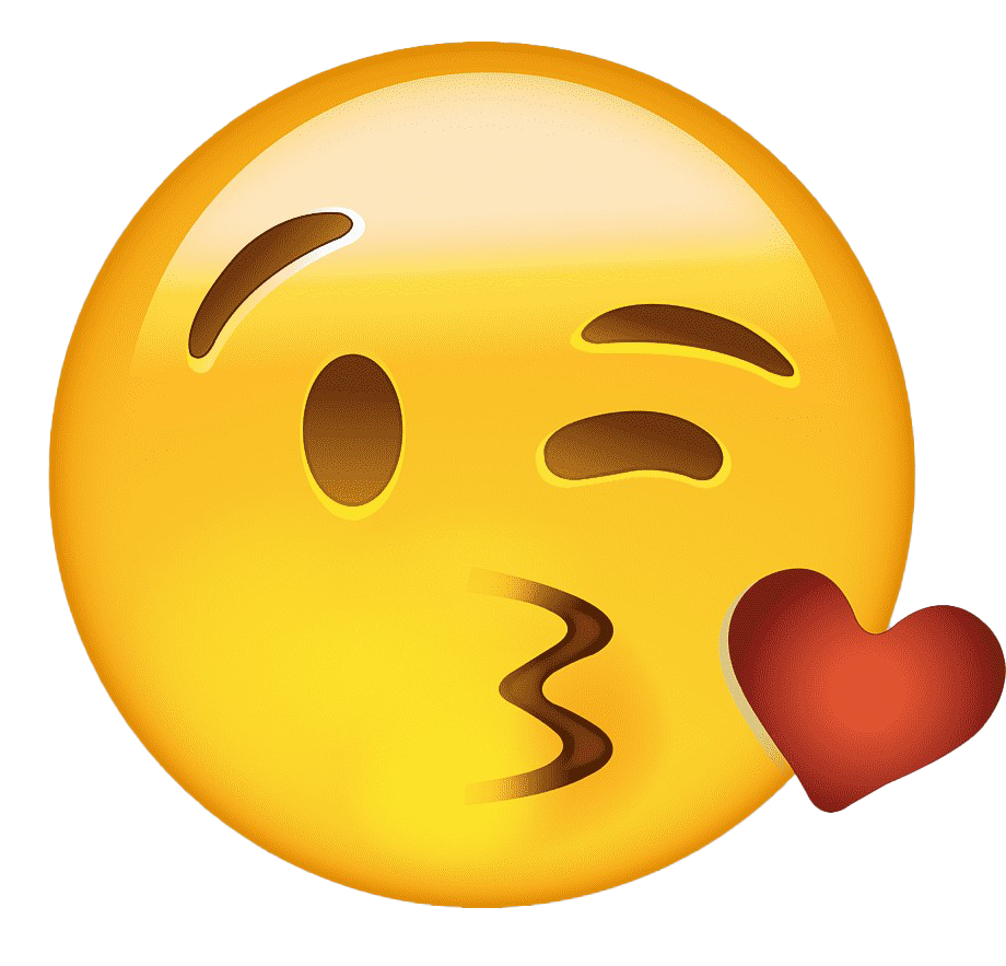 Heart Kiss Smiley Free PNG Image.