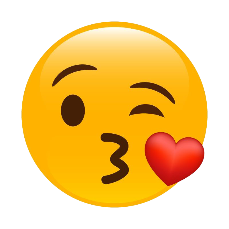 Heart Kiss Smiley PNG Gambar Latar Belakang
