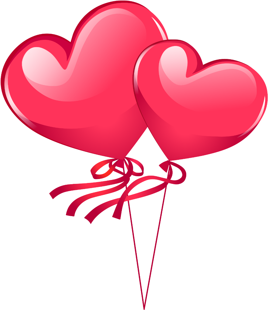 Heart Pink Balloons PNG Image Background