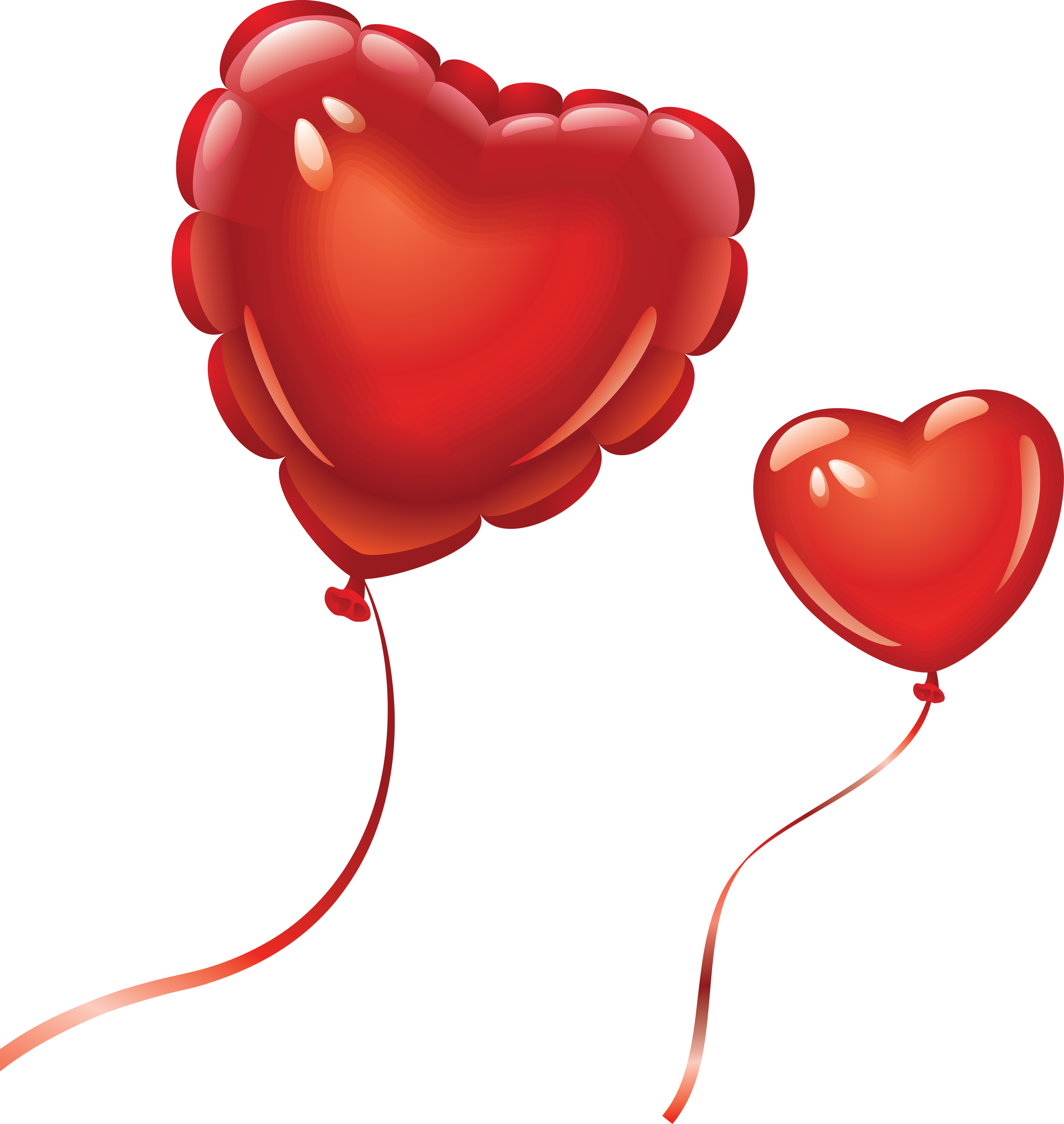 Сердце красные шарики прозрачное изображение