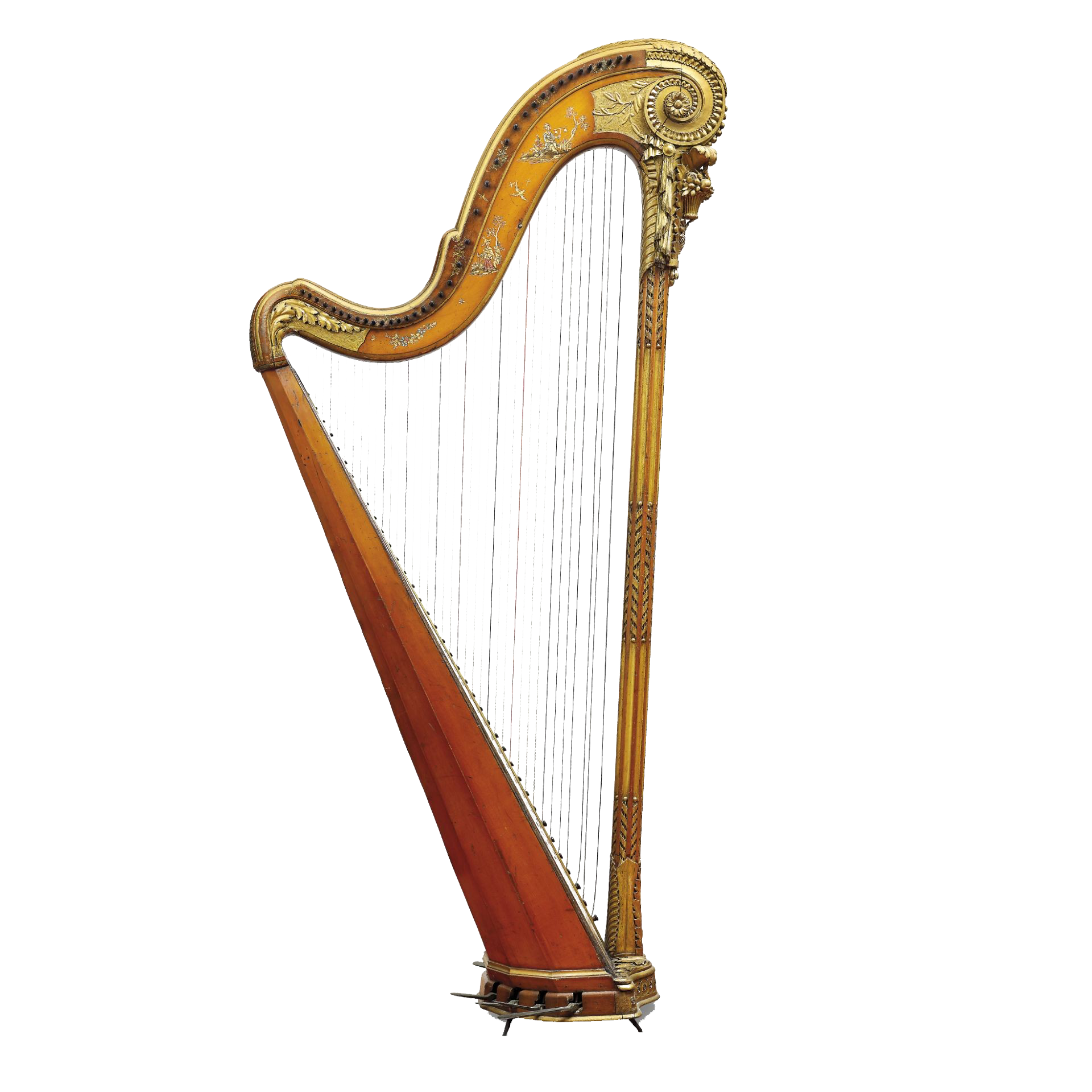 Irish Harp Instrument PNG Image Background