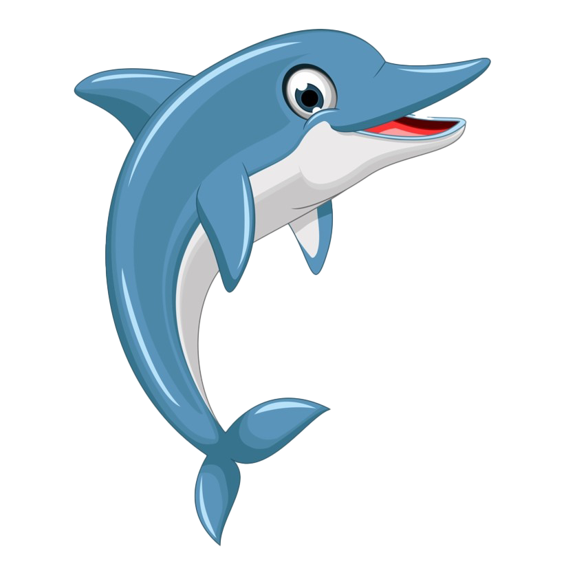 Jumping Dolphin Cartoon PNG Image Background