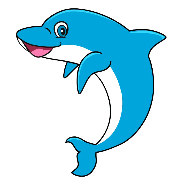 Jumping Dolphin Cartoon PNG Transparent Image