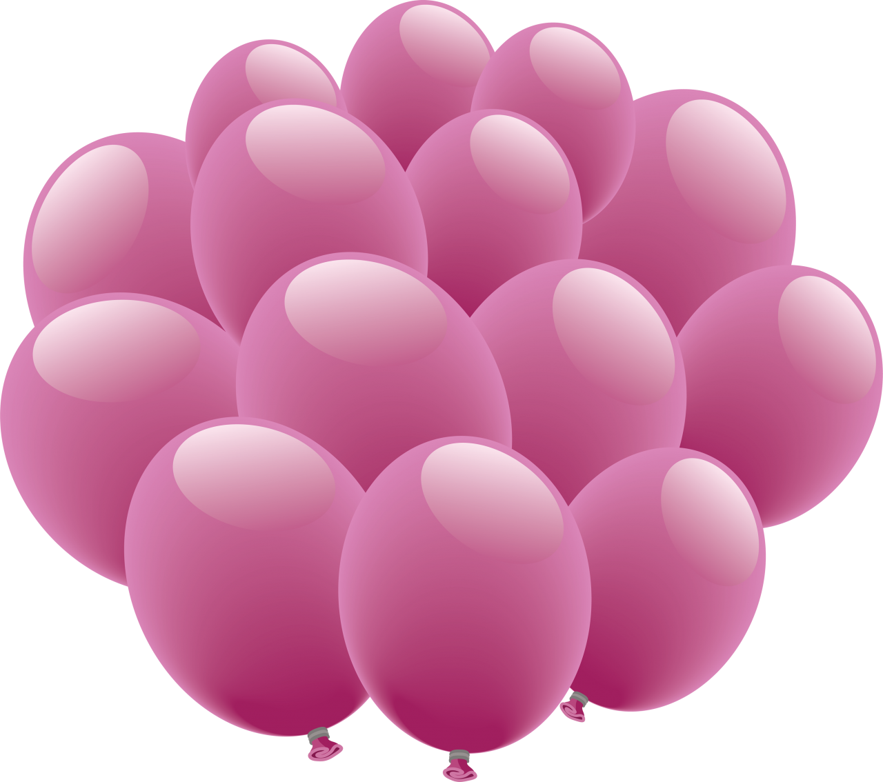 Metallic Pink Balloons PNG Photo