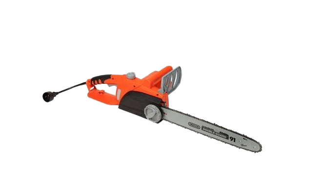 Orange Electric Chainsaw PNG Download Image