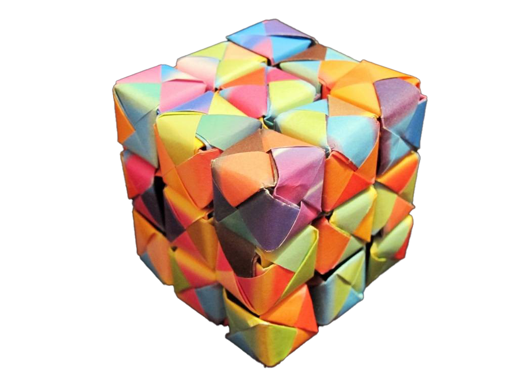 Origami Cube PNG High-Quality Image