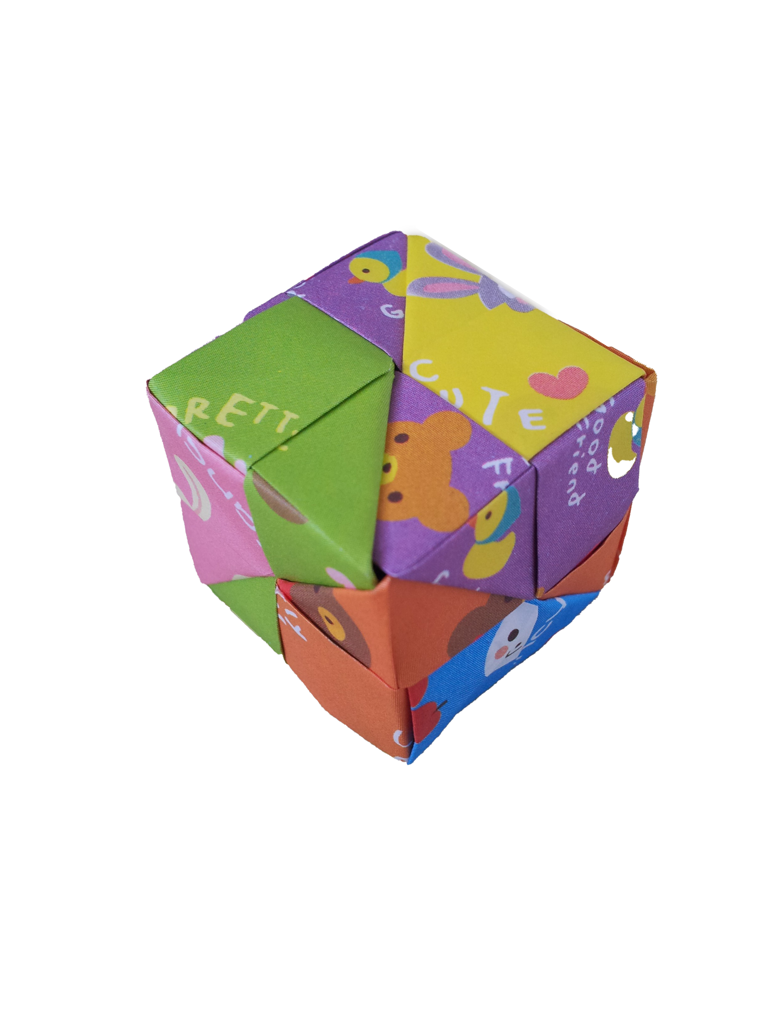 Origami Cube PNG Image Background