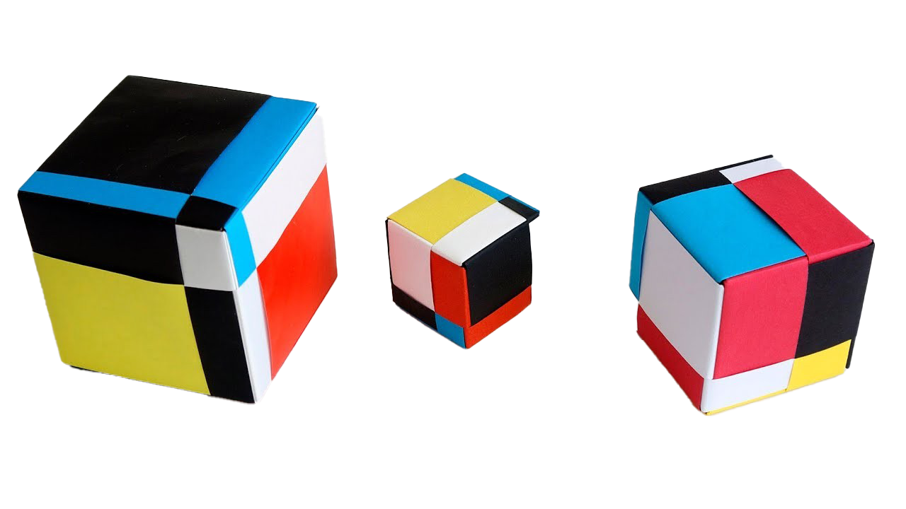 Foto di origami cubo PNG