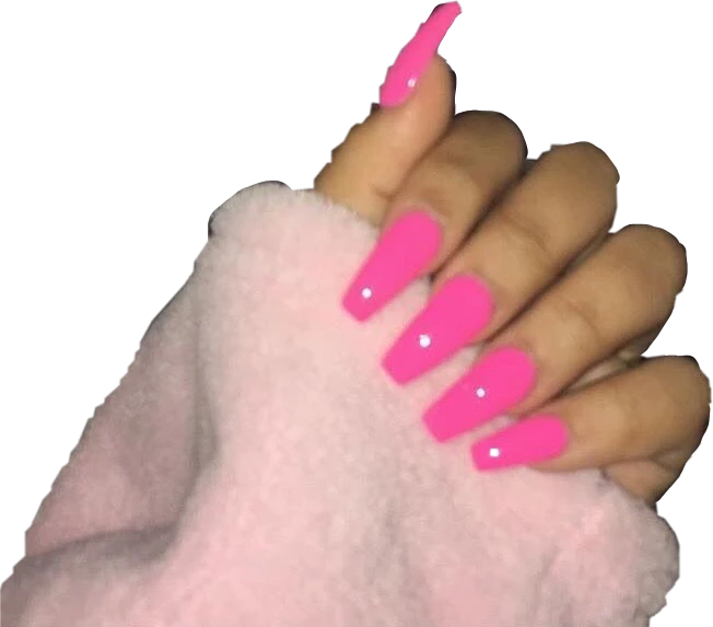 Pink Acrylic Nails PNG Image Background