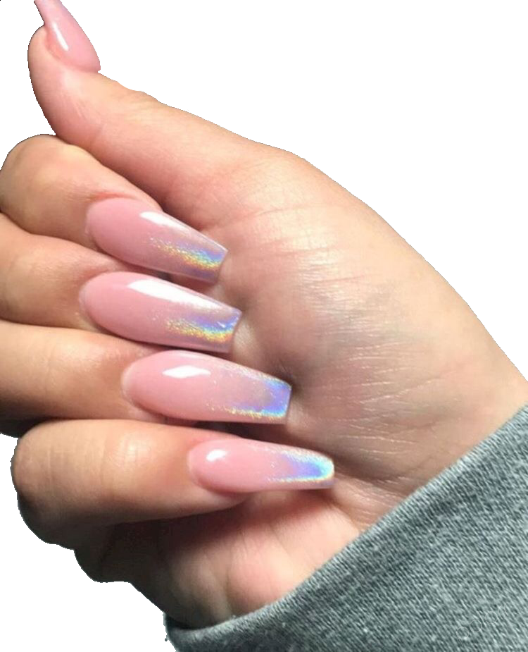 Pink Acrylic Nails PNG Image