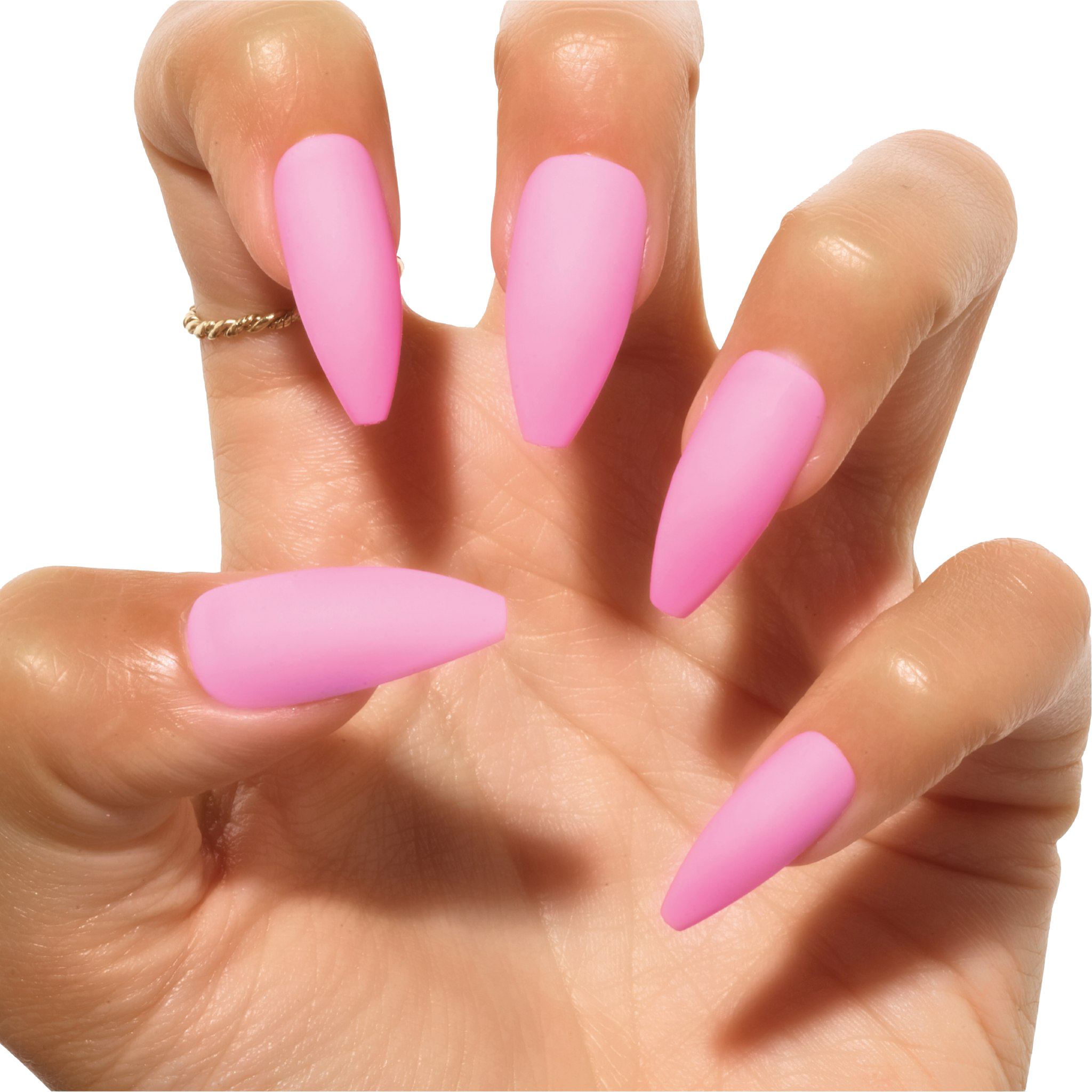 Pink Acrylic Nails PNG Transparent Image
