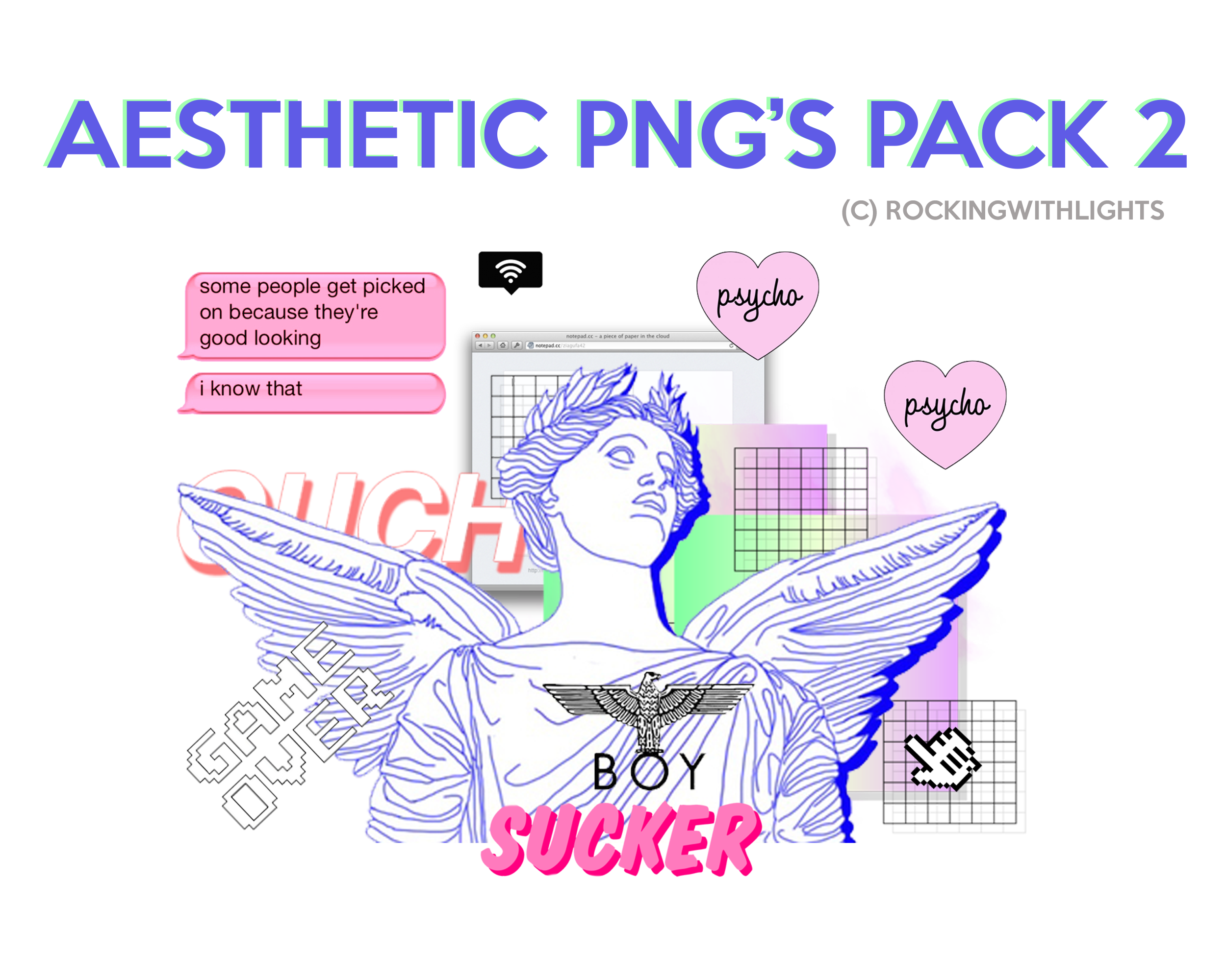 Imagem de download de PNG estética rosa