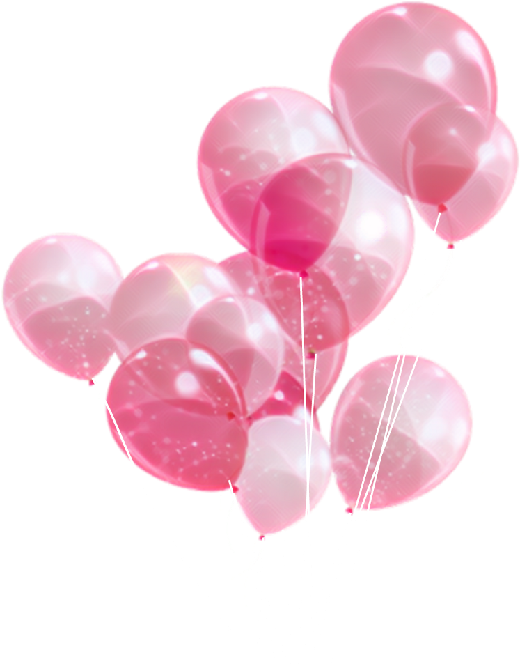 Pink Balões PNG Image