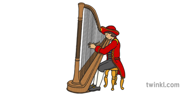 Playing Harp PNG Photo