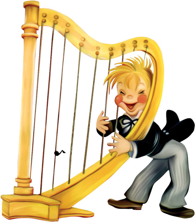 Playing Harp Transparent Image