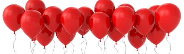 Red Balloons PNG Background Image