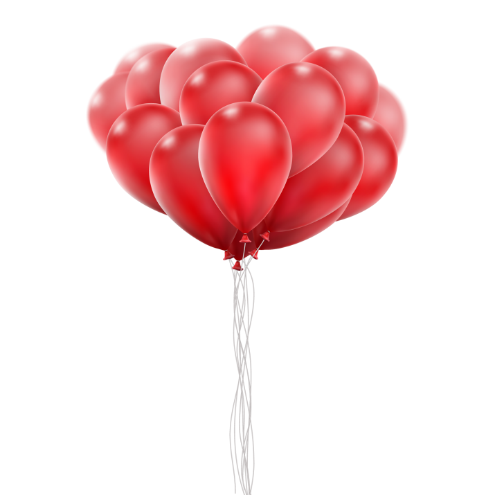 البالونات الحمراء الصور الشفافة