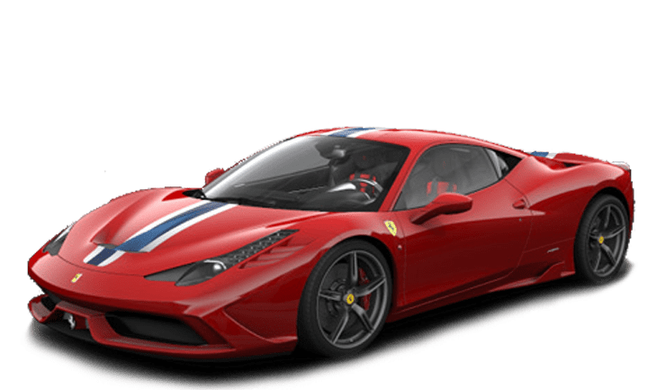 Red Ferrari F8 Tributo PNG-Afbeelding