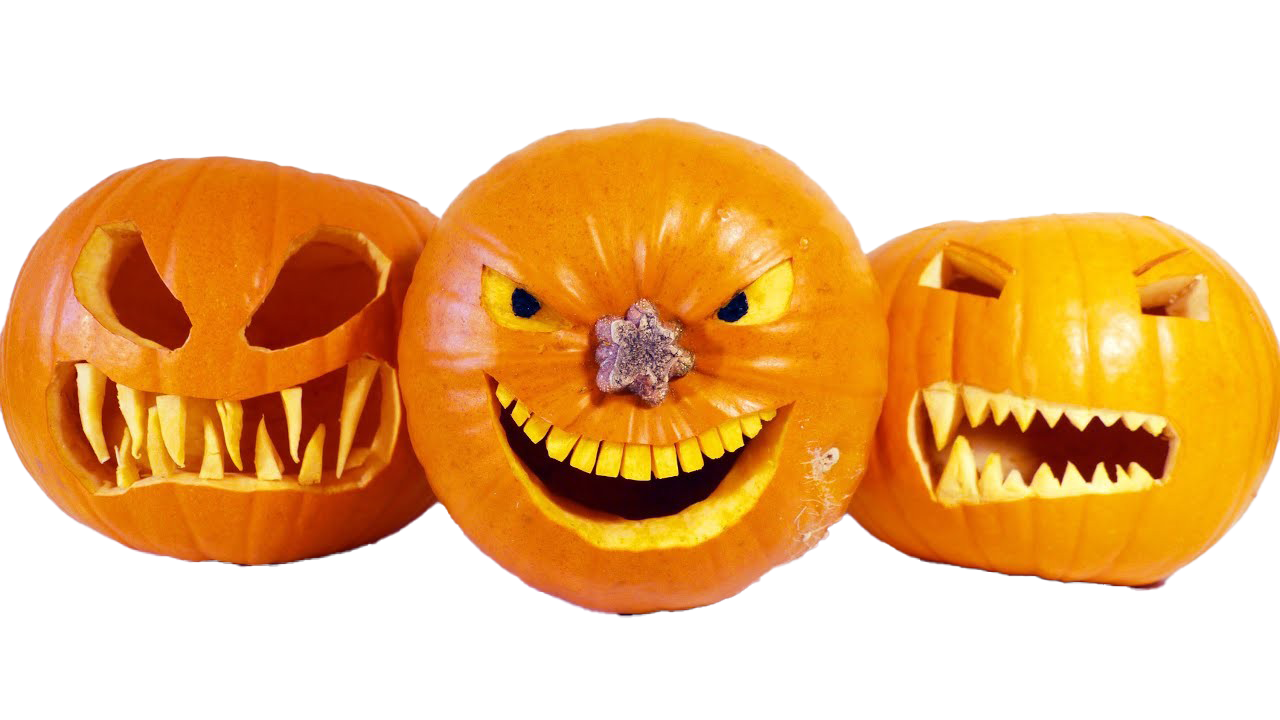Simple Carved Pumpkin Transparent Background PNG