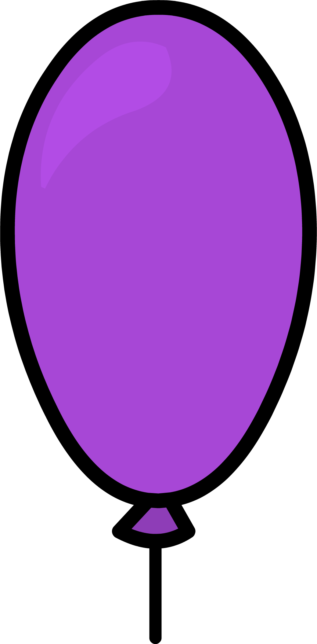 Enkele paarse ballon PNG-Afbeelding