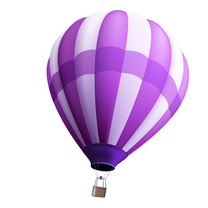 Única imagem transparente de balão roxo PNG
