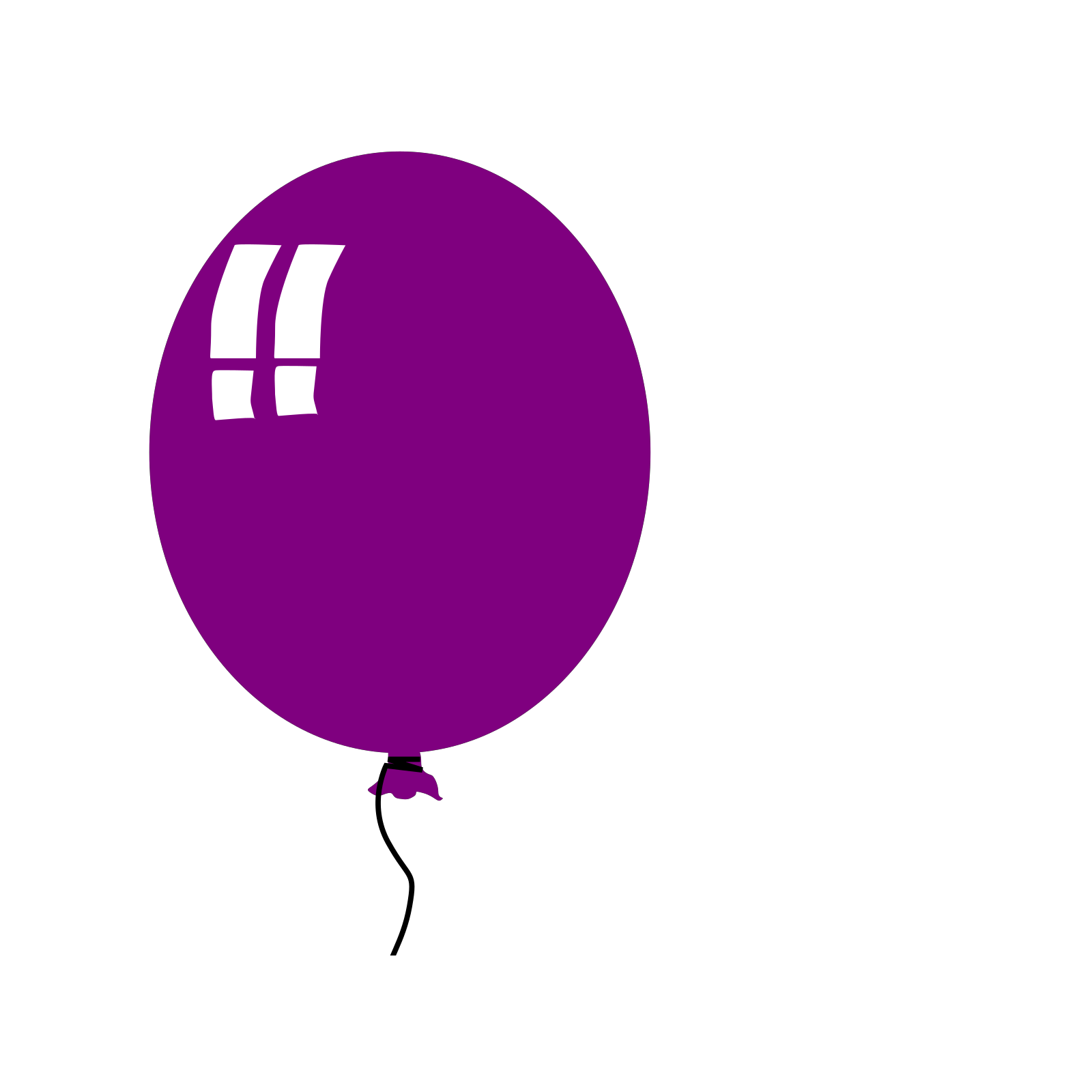 Gambar Transparan balon ungu tunggal