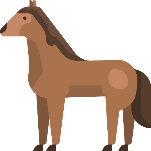 Staand bruin paard PNG Foto