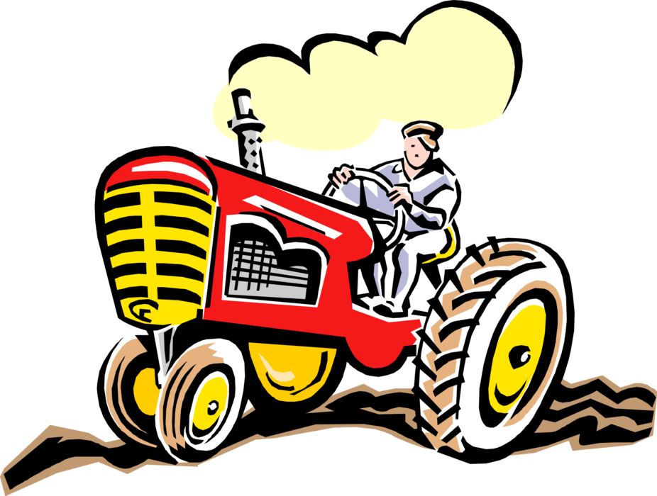 Vector Farm Tractor PNG Image Background