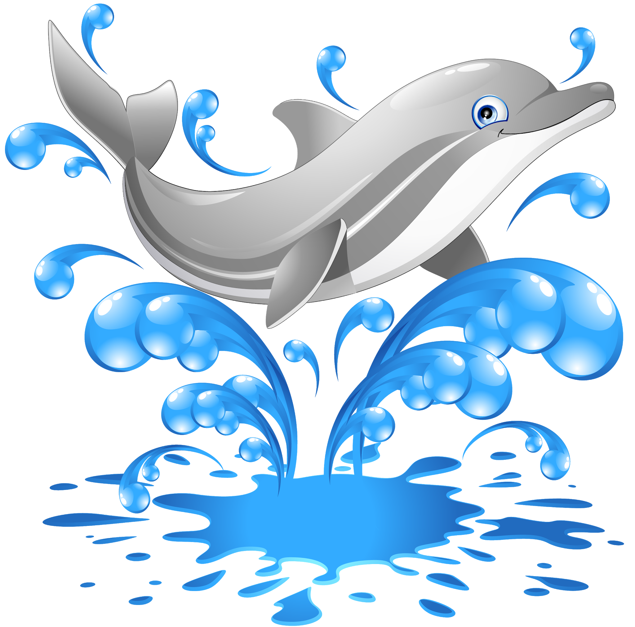 Vector Jumping Dolphin PNG High-Quality Image