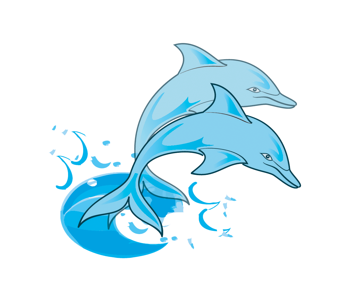 Vector Jumping Dolphin PNG Image Transparent Background