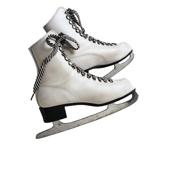 White Ice Skating Shoes PNG Image Background