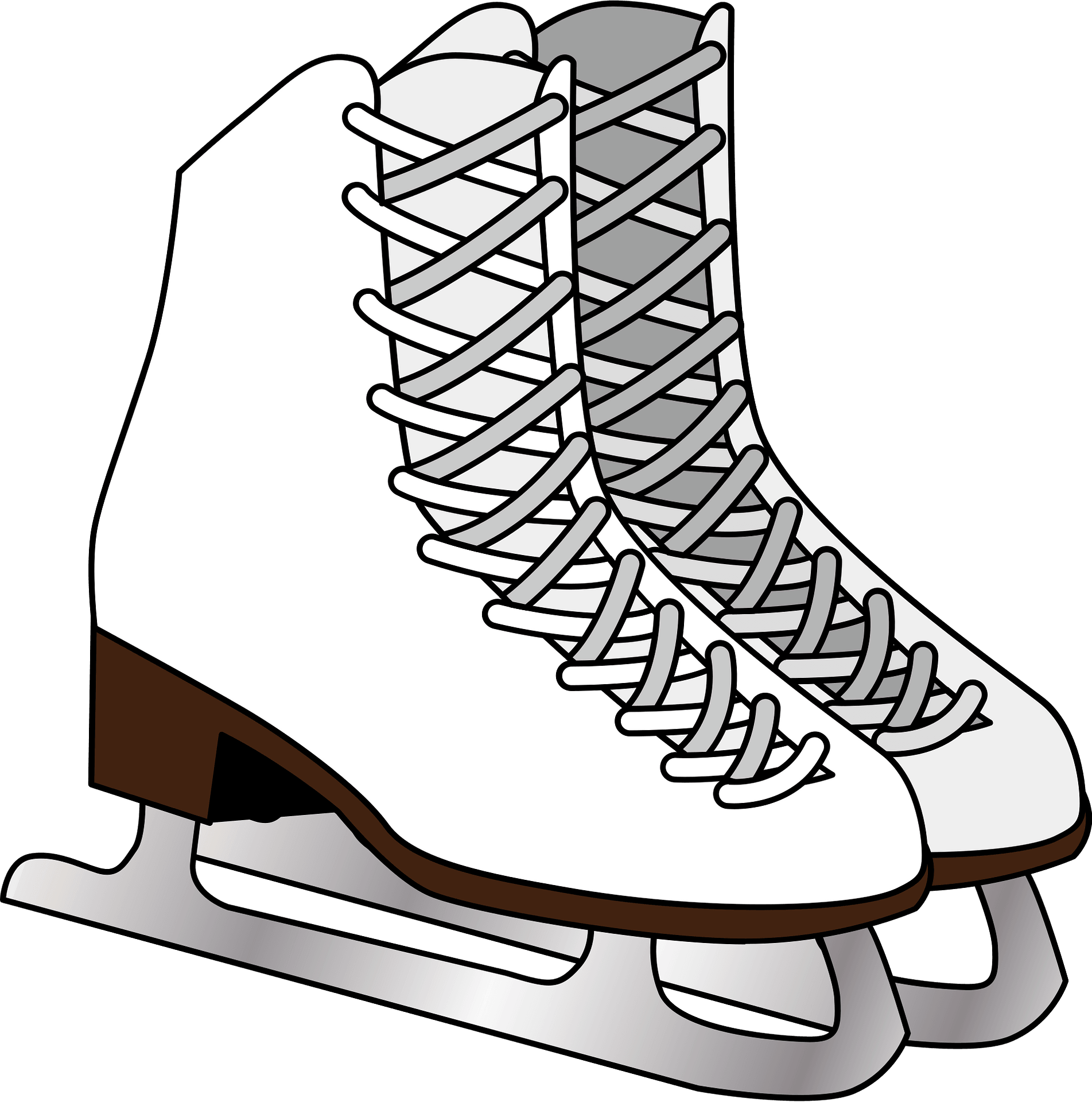 White Ice Skating Shoes PNG Picture