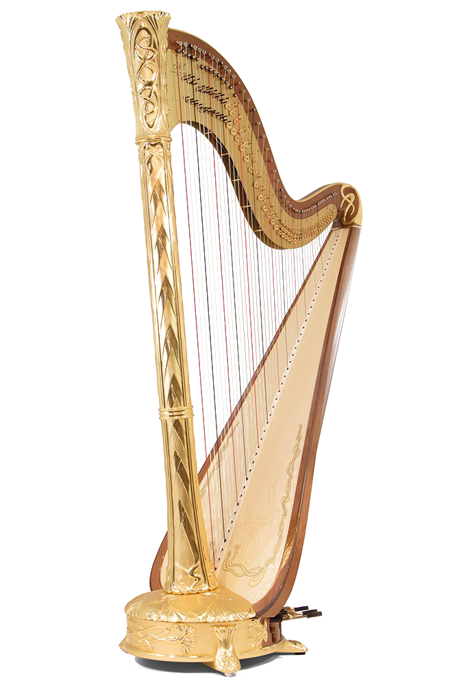 Wooden Pedal Harp PNG Image Background