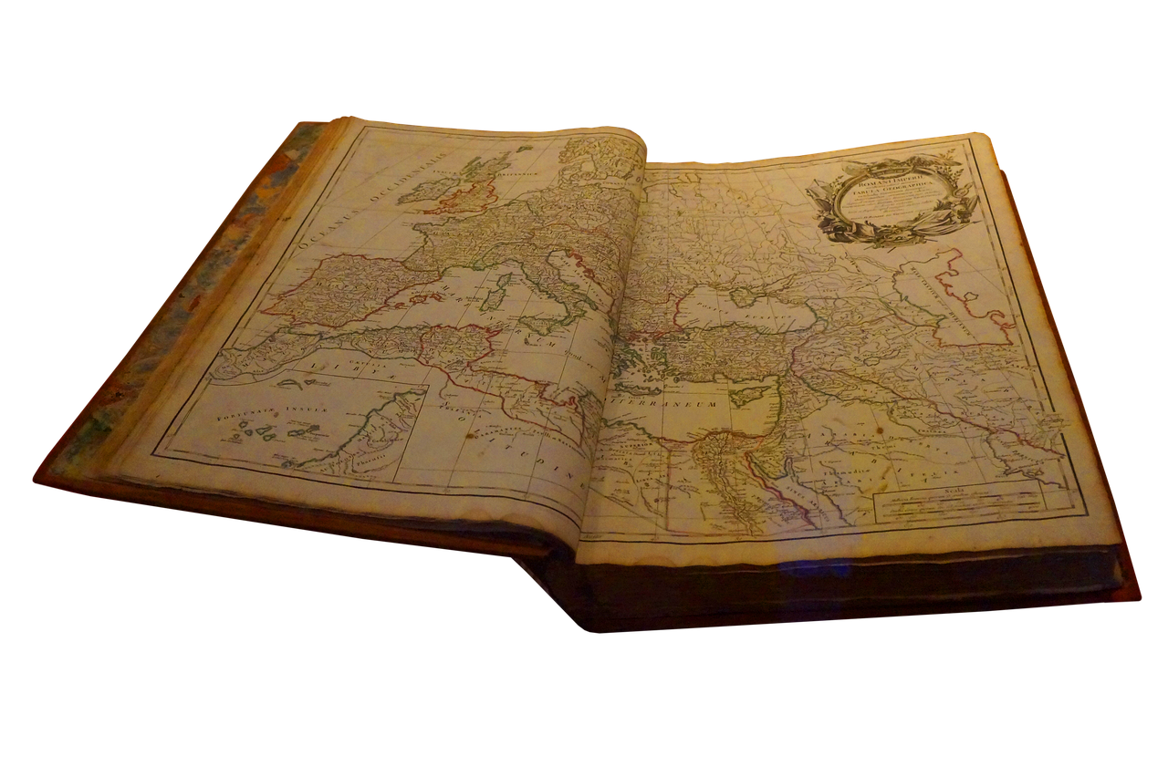 Antique Map Book PNG