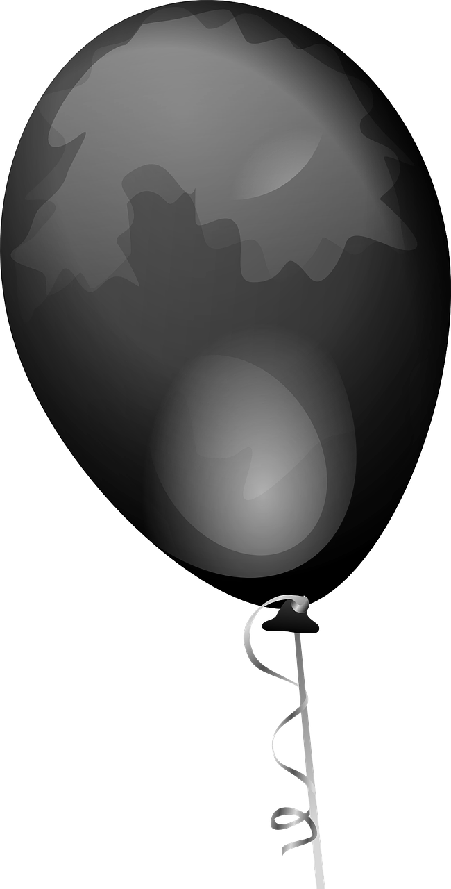 Ulang tahun balon hitam PNG foto latar belakang