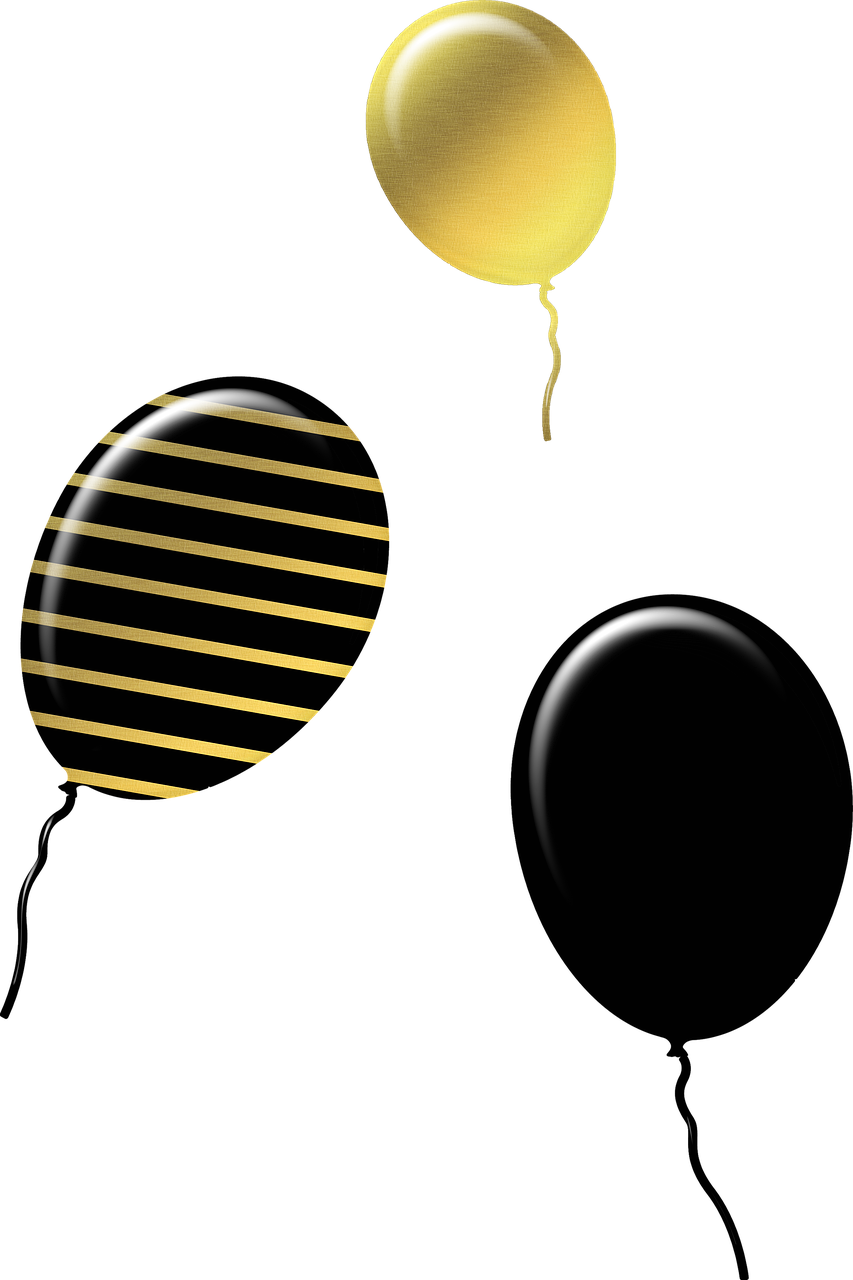 Verjaardag zwarte ballon PNG Transparante Foto